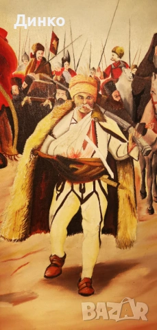 Картина масло върху платно,, Преселието на сърбите 1691година''. , снимка 3 - Картини - 53560395