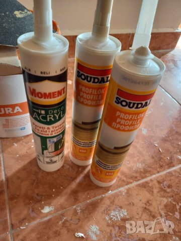 Шийтрок, грунд, замазка, лепилна смес, фибран, силикон, шкурки, мрежа, валяче, вана, найлон, снимка 9 - Строителни материали - 42063708