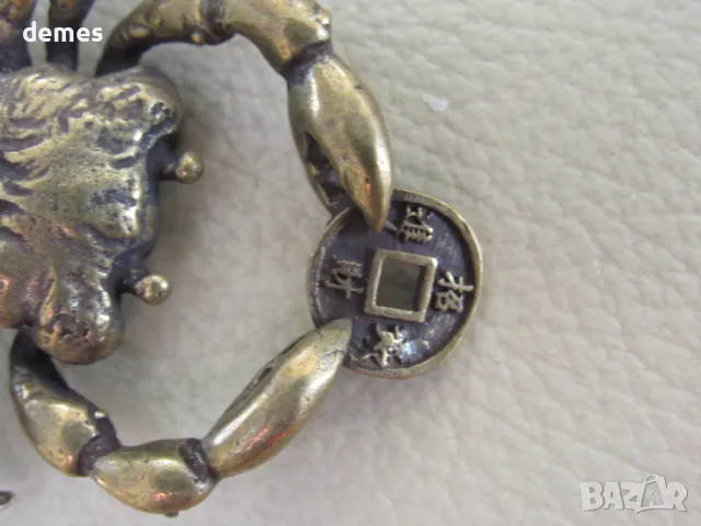 Будистки ключодържател от бронз-скорпион, Монголия, снимка 2 - Колекции - 48263549