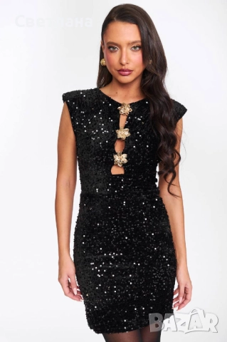 Елегантна рокля с паети , снимка 3 - Рокли - 52913360