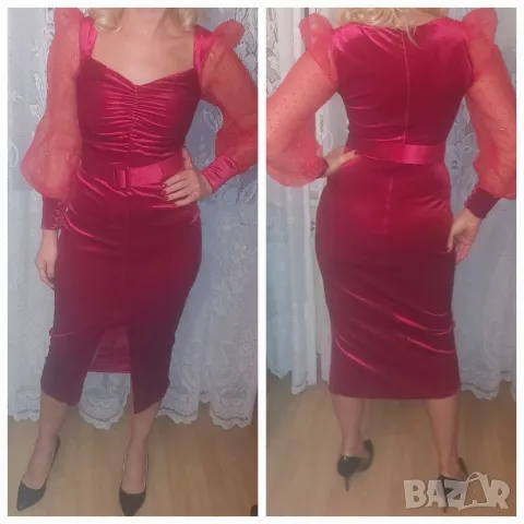 Официална рокля кадифе Fervente , снимка 2 - Рокли - 44890819