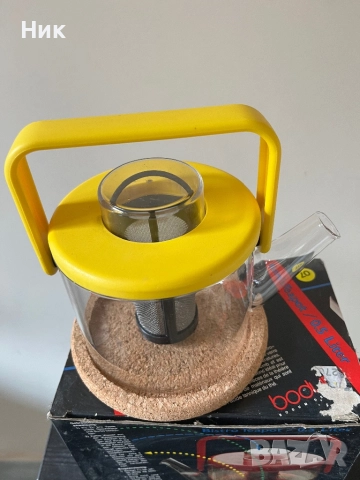 Стъклена кана за чай с филтър, снимка 2 - Съдове за готвене - 51942077