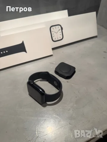 100% батерия! КАТО ЧИСТО НОВ Apple Watch 7 45 mm GPS Midnight, снимка 10 - Смарт часовници - 56075566