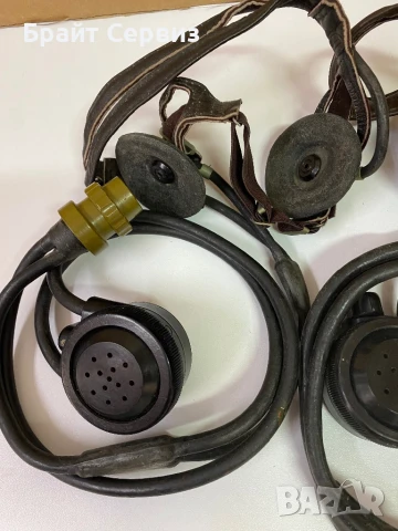 Стари военни слушалки с микрофон, снимка 2 - Антикварни и старинни предмети - 51394831