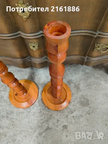 Два дървени свещници , снимка 3 - Декорация за дома - 50233766
