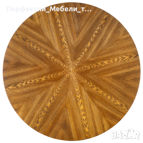 Красива стилна кръгла трапезна маса 100см.-фурнир орех,черен метален крак,ПРОМО!, снимка 2 - Обзавеждане за заведение - 44775814