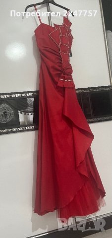 Официална нова дълга червена рокля размер S/M, снимка 2 - Рокли - 40881115