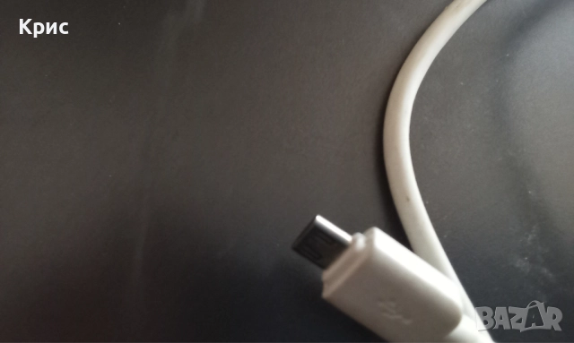 бял USB кабел тип микро, снимка 2 - USB кабели - 52909654