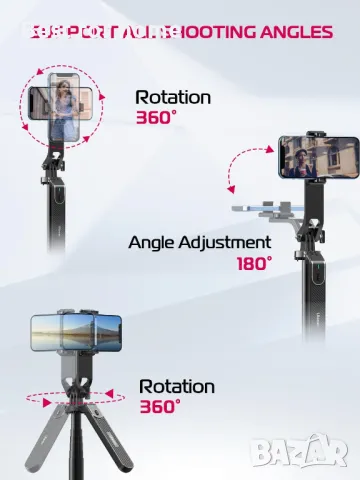 Трипод/ статив 180 см универсален телефони и камери ULANZI MA09, снимка 11 - Селфи стикове, аксесоари - 48468429