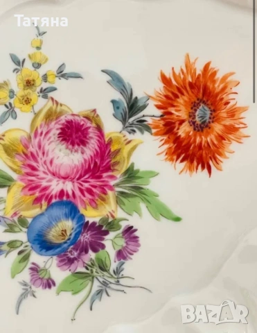 Чиния Meissen за сервиране, 26 см, снимка 3 - Антикварни и старинни предмети - 53135456