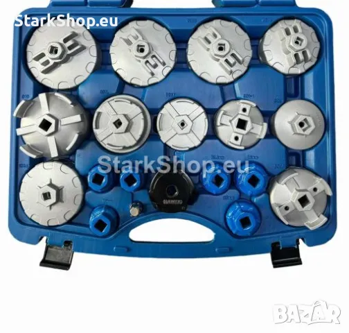 Професионален Комплект Ключове за Маслени Филтъри 19 части HAWEK Чашки Маслен Филтър, снимка 2 - Други инструменти - 50394316