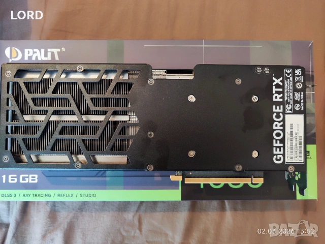 Видеокарта RTX 4080 16GB Palit GeForce JetStream DLSS 3, снимка 2 - Видеокарти - 53656729