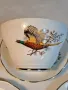 английски порцеланов сет за чай с фазани   4/3, снимка 3