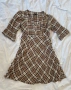 Brown plaid dress , снимка 3
