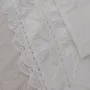 Винтидж бяла 100 % памук, покривка с ръчна дантела, снимка 3