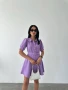 Дамска къса рокля в цвят циклама и лилав, снимка 2