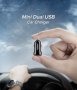 Ugreen Универсално мини зарядно за автомобил 5V/4.8A, два USB порта, снимка 5