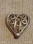 Винтидж бижу във формата на сърце филигранна изработка ювелирна изработка 52456, снимка 6