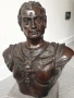 35см-14кг Ruocco статуя-бюст/стара италианска бронзова скулптура/фигура на римски император, снимка 1