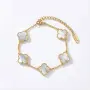 Златен комплект Van cleef бял седеф, снимка 3