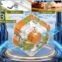 3D лабиринтен куб с топчета пъзел играчка за мозъчна тренировка релакс – многоцветен, снимка 4
