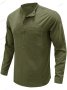 Мъжка едноцветна риза с дълъг ръкав Defender Performance Henley, 6цвята - 023, снимка 3