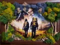 Картина "Любители на Планината" със Скандинавски Мъх и Естествени Материали , снимка 4