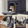 Драскалка за котки Dark Gray 206 см – XXL катерушка с къщички, хамаци и платформи, снимка 6