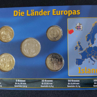 Исландия 1991-2011 - Комплектен сет от 5 монети, снимка 2 - Нумизматика и бонистика - 44516084