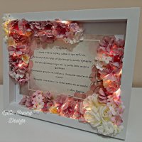 Персонализирана дървена рамка с нежни цветя за кръстници/кумове, снимка 5 - Подаръци за кръщене - 40832746