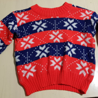 Детски комплект червен за момиче пуловер и пола 3-4 год, снимка 2 - Детски комплекти - 36496927