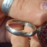 Сребърен пръстен проба 925 / червена топка с кристали "Swarovski" , снимка 10 - Пръстени - 26293568