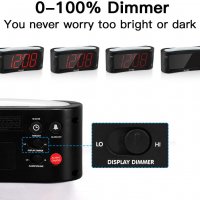 Голям светодиоден цифров будилник с нощна светлина, червен цифров дисплей, 220 V, снимка 2 - Друга електроника - 34101031