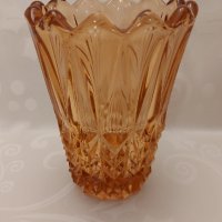 Винтидж стъклена ваза в розово злато, снимка 4 - Антикварни и старинни предмети - 40209238