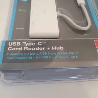НОВО! Type-C USB Hub хъб + Card Reader vivanco , снимка 2 - Кабели и адаптери - 41856161