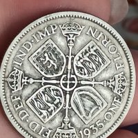 1 Флорин 1935 г Великобритания сребро, снимка 2 - Нумизматика и бонистика - 41618458