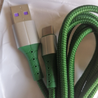 Качествен кабел с оплетка USB към TIPE-C дължина 1.5 м цвят черен или зелен, снимка 8 - USB кабели - 36229464