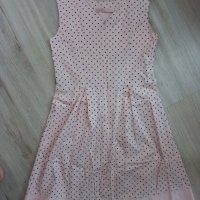 Розова рокля на точки , снимка 2 - Рокли - 41340132