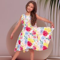 Рокля Chichlid с флорални мотиви 🌺, снимка 1 - Детски рокли и поли - 41100886