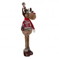 Коледен декоративен елен с жилетка, 80см , снимка 2 - Декорация за дома - 34744449