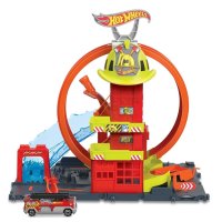 Hot Wheels - Пожарна станция HKX41, снимка 1 - Коли, камиони, мотори, писти - 41723645