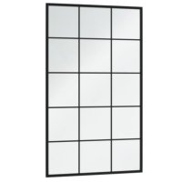 Огледало за стена, черно, 100х60 см, метал, снимка 3 - Огледала - 41436976
