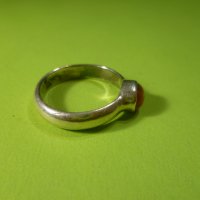 Сребърен пръстен с естествен камък, снимка 4 - Пръстени - 35772242