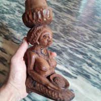 Продавам стара африканска дървена статуетка, снимка 2 - Антикварни и старинни предмети - 41346766