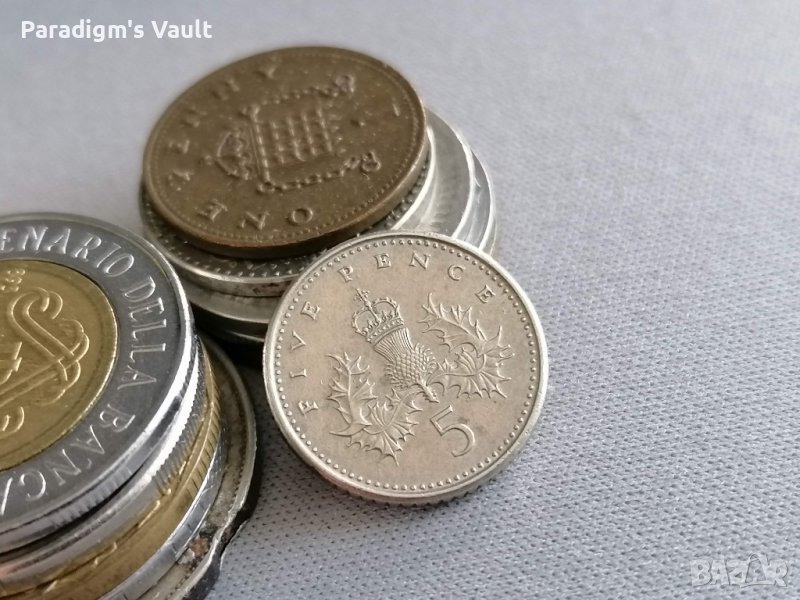 Монета - Великобритания - 5 пенса | 1991г., снимка 1