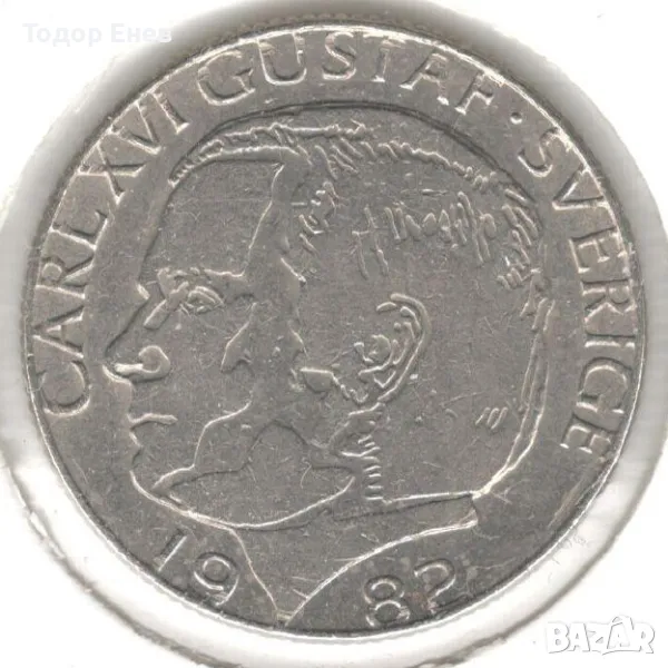 Sweden-1 Krona-1982 U-KM# 852a-Carl XVI Gustaf, снимка 1