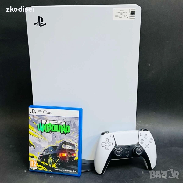 Конзола SONY - PS5 DISC с 1бр. джойстик и 1бр. игра, снимка 1