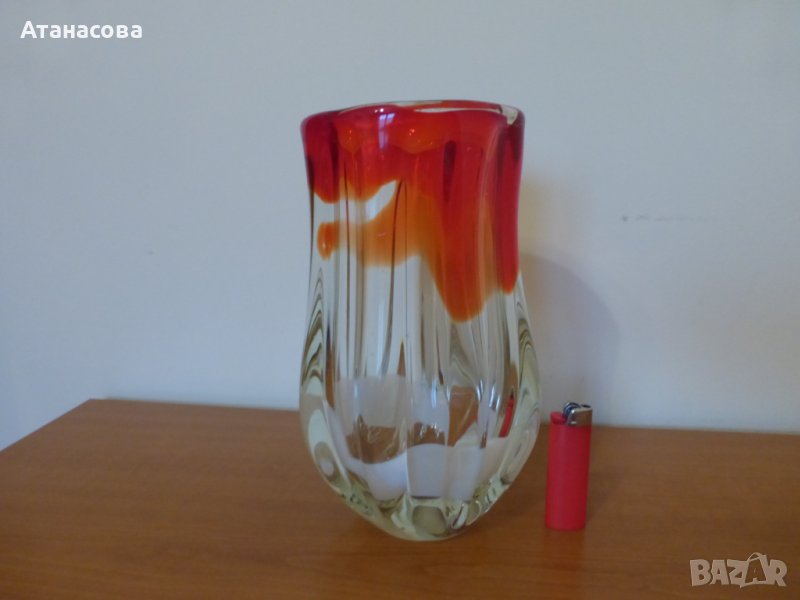 Стъклена ваза Мурано, снимка 1