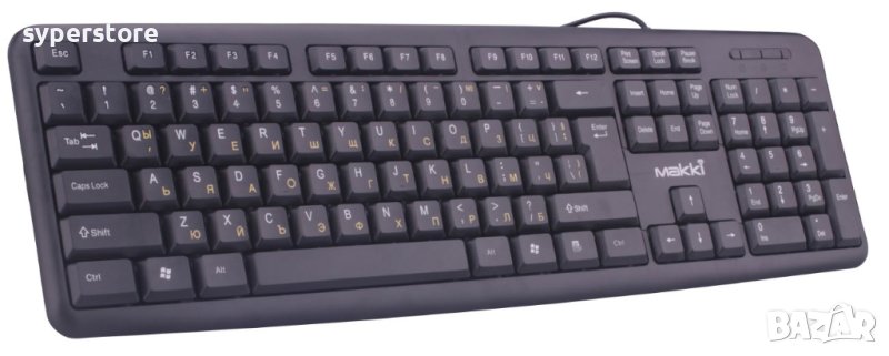 Клавиатура USB Makki KB-003 Черна Кирилизирана , снимка 1