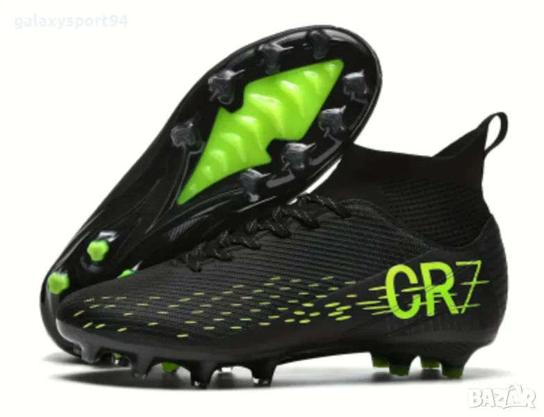 CR7 Детски Футболни бутони Роналдо Черно с Електрик НОВО Калеври 35, снимка 1